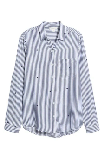 BEACHLUNCHLOUNGE BEACHLUNCHLOUNGE KAYLEE HEART STRIPE LONG SLEEVE BUTTON-UP SHIRT