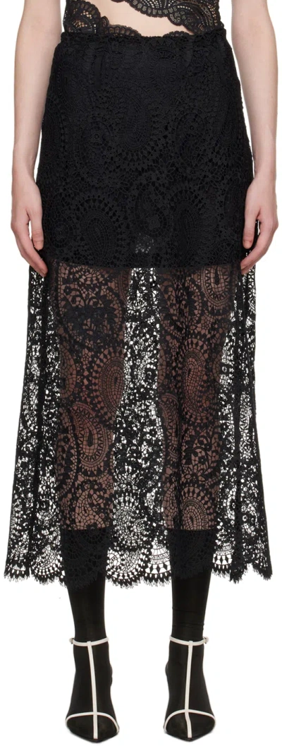 BEAUFILLE SSENSE EXCLUSIVE BLACK DION MIDI SKIRT