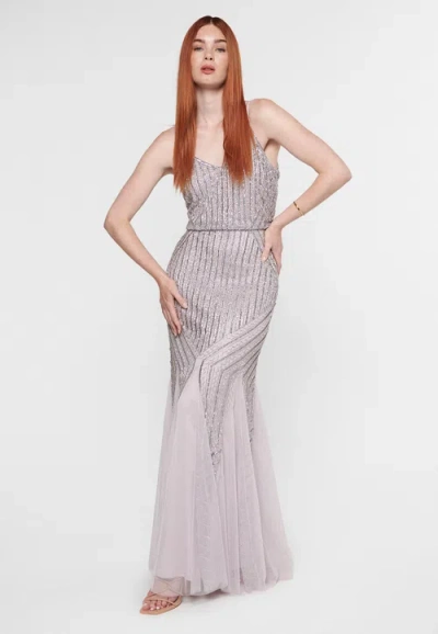 BEAUUT BEAUUT OCCASION EMBELLISHED SEQUIN BEADED A LINE EVENING MIDI DRESS