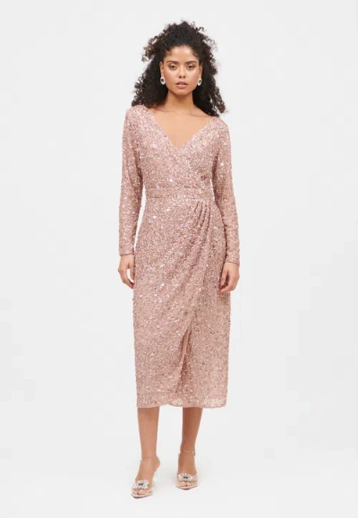 BEAUUT BEAUUT OCCASION EMBELLISHED SEQUIN BEADED MAXI WRAP WITH SLEEVES EVENING DRESS