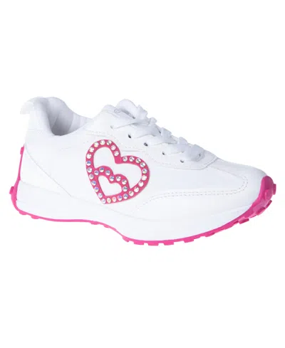 BEBE LITTLE AND BIG GIRLS EMBELLISHED HEART PATCH JOGGER SNEAKER