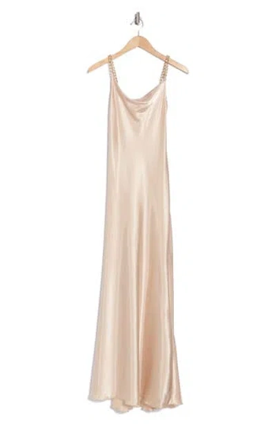 BEBE X CIARA BEBE X CIARA CHAIN STRAP SATIN DRESS