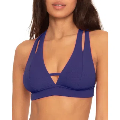 BECCA BY REBECCA VIRTUE WOMENS PLUNGE HALTER BIKINI SWIM TOP