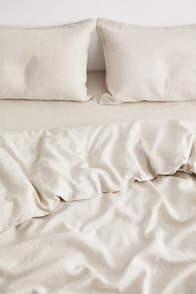 BED THREADS FRENCH FLAX LINEN DUVET COVER IN OATMEAL AT URBAN OUTFITTERS