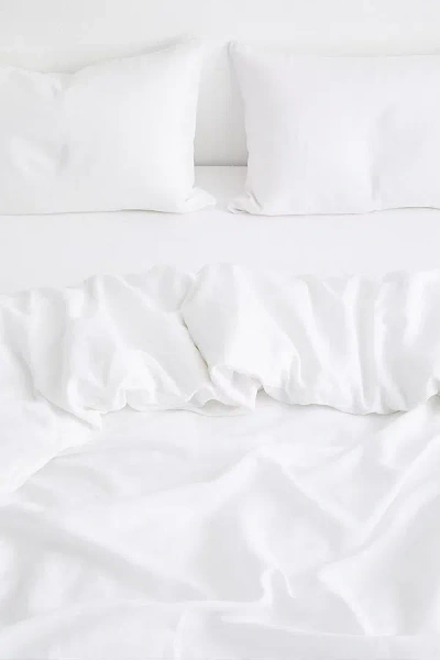 BED THREADS FRENCH FLAX LINEN DUVET COVER IN WHITE AT URBAN OUTFITTERS