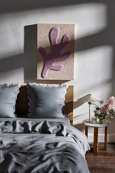 BED THREADS FRENCH FLAX LINEN SCALLOPED EUROPEAN PILLOWCASES - SET OF 2 IN MINERAL/LILAC AT URBAN OUTFITTERS