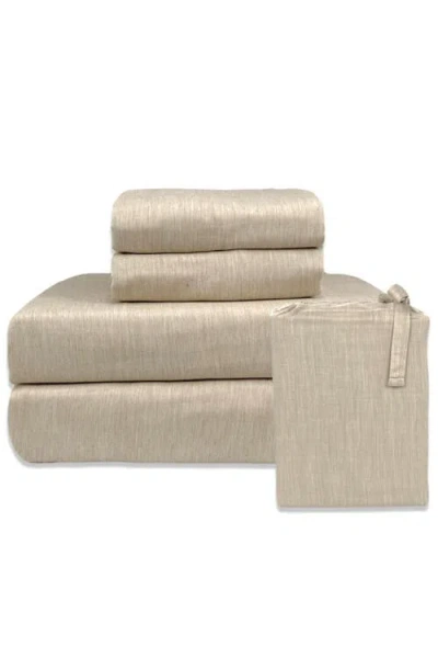 BEDVOYAGE BEDVOYAGE MELANGE VISCOSE COTTON BLEND BREATHABLE BED SHEETS