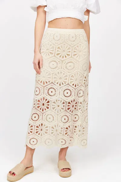 BEFORE YOU COLLECTION BOHO BREEZE CROCHET MAXI SKIRT IN SAND