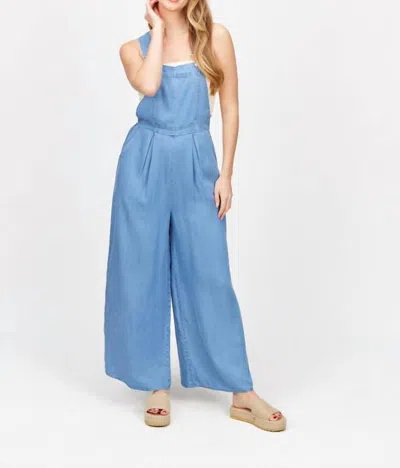 BEFORE YOU COLLECTION CHAMBRAY OVERALLS IN MEDIUM WASH