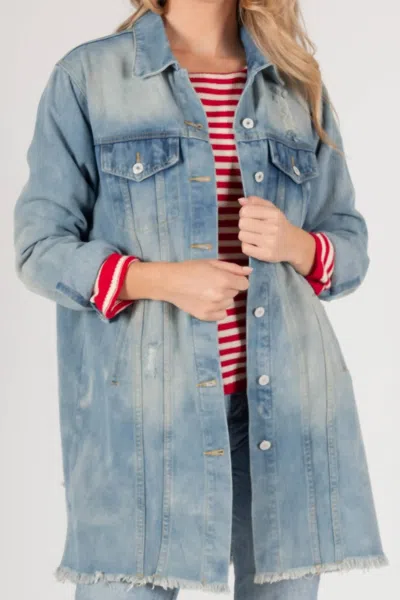 BEFORE YOU COLLECTION OVERSIZED DENIM JACKET IN MEDIUM WASH