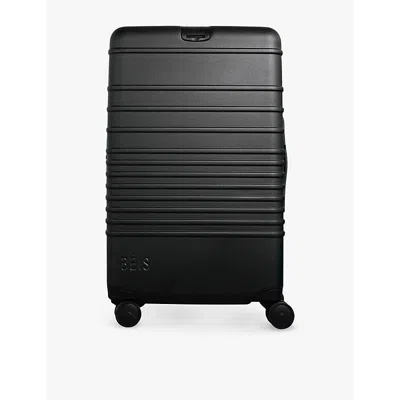 BEIS IN BLACK / BEIGE HANDLE THE MEDIUM CHECK-IN ROLLER FOUR-WHEEL SHELL SUITCASE 72CM X 48CM
