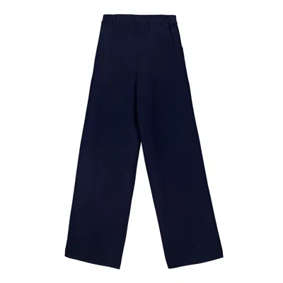 BEL CASHMERE WOMEN'S BLUE ERIN CASHMERE AND WOOL PANTS NAVY