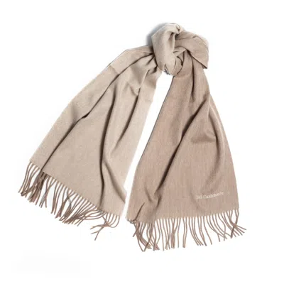 BEL CASHMERE WOMEN'S DOUBLE FACE CASHMERE SCARF BROWN AND CREAM