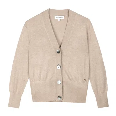 BEL CASHMERE WOMEN'S NEUTRALS CAPRI SILK AND CASHMERE CARDIGAN BEIGE