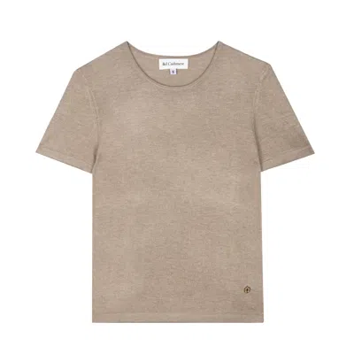 BEL CASHMERE WOMEN'S NEUTRALS VALENTINA SILK AND CASHMERE SHIRT SAND