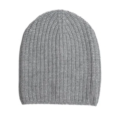 BEL CASHMERE WOMEN'S PLAIN KNITTED CASHMERE HAT GREY