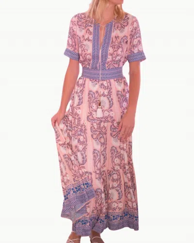 BELL BIANCA MAXI DRESS IN SALMON TEAL PRINT
