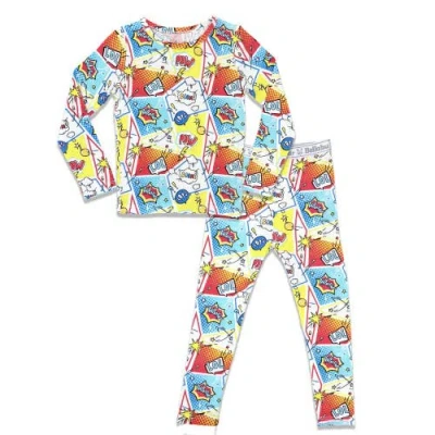 BELLABU BEAR BELLABU BEAR KIDS' COMIC HERO SET OF 2 PIECE PAJAMAS