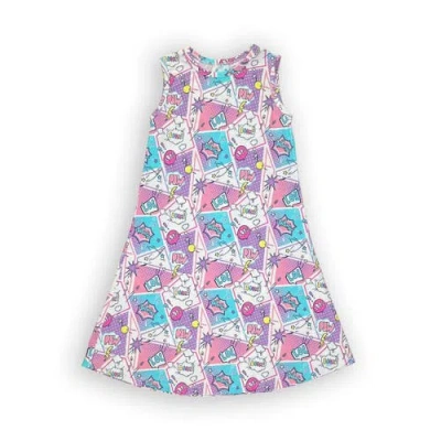 BELLABU BEAR BELLABU BEAR KIDS' COMIC PURPLE SLEEVELESS DRESS