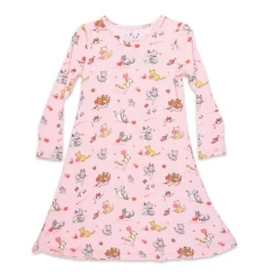 BELLABU BEAR BELLABU BEAR KIDS' LOVE KITTENS LONG SLEEVE DRESS