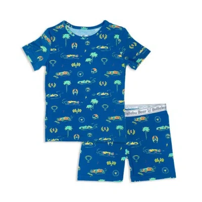 BELLABU BEAR BELLABU BEAR MONACO BLUE KIDS 2-PIECE SHORT SLEEVE & SHORTS PAJAMA SET