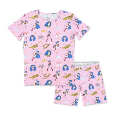 BELLABU BEAR BELLABU BEAR WONDER WOMAN KIDS 2-PIECE SHORT SLEEVE & SHORTS PAJAMA SET