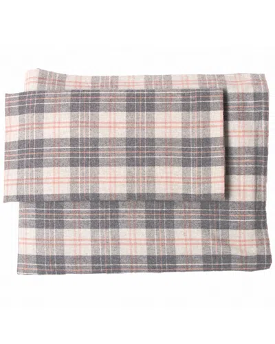 BELLE EPOQUE BELLE EPOQUE SOLID FLANNEL GREY ROSE SHEET SET