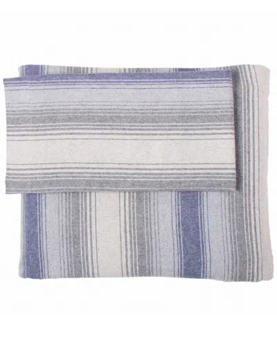 BELLE EPOQUE BELLE EPOQUE STRIPE FLANNEL BLUE GREY SHEET SET