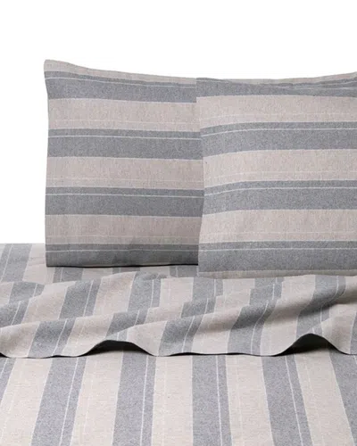 BELLE EPOQUE BELLE EPOQUE STRIPE FLANNEL GREY & TAN SHEET SET