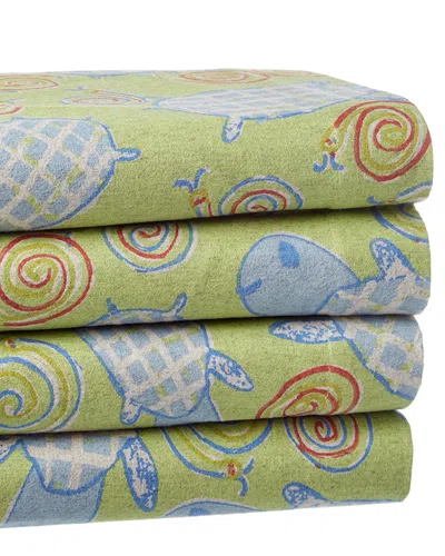 BELLE EPOQUE BELLE EPOQUE TURTLE SNAILS FLANNEL SHEET SET