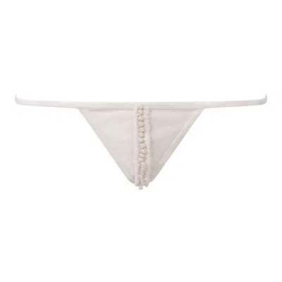 BELLE-ET-BONBON WOMEN'S WHITE PEARL IVORY THONG