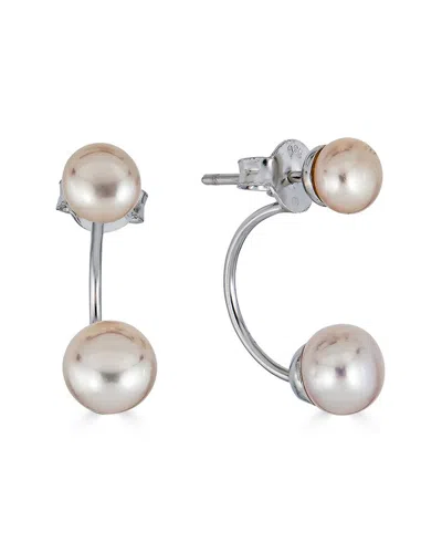 BELPEARL BELPEARL SILVER 8-6MM FRESHWATER PEARL EARRINGS