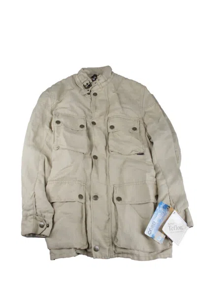 BELSTAFF BELSTAFF DAMEN JACKE LANGARM GR. IT 42 BEIGE 57% LEINEN VINTAGE NEU