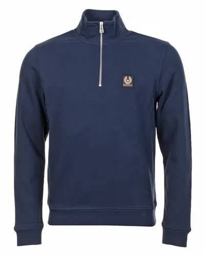 BELSTAFF QUARTER ZIP SWEATSHIRT DARK INK