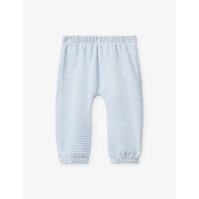 BENETTON LIGHT BLUE POWDER ANIMAL-EMBROIDERY VELOUR JOGGING BOTTOMS 1-18