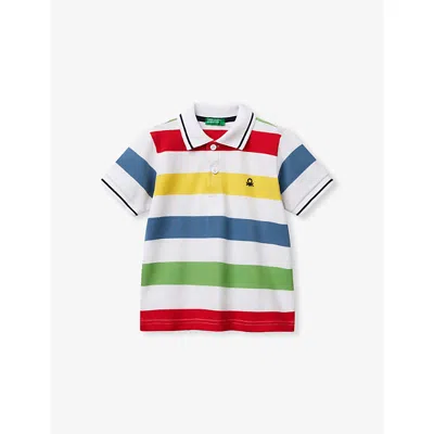 BENETTON MULTICOLOR STRIPE-PRINT SHORT-SLEEVE COTTON-PIQUE POLO SHIRT 18 MONTHS - 6 YEAR