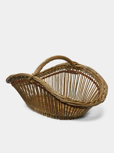 BENJAMIN NAULEAU HANDWOVEN WILLOW FITCHED GATHERING BASKET