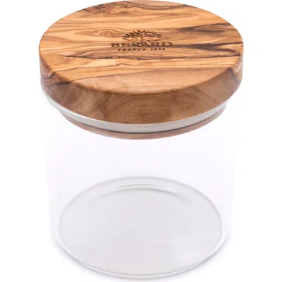 BERARD BERARD GLASS STORAGE JAR WITH OLIVE WOOD LID, 13.5-OUNCE