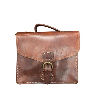 BERBER LEATHER WOMEN'S BROWN THE MARRAKECH MINI SATCHEL IN CHESTNUT