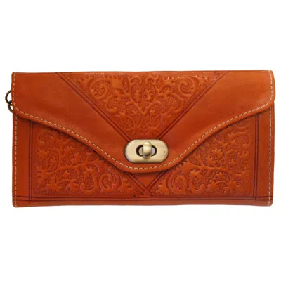 BERBER LEATHER WOMEN'S LEATHER TRI-FOLD PURSE LIGHT BROWN