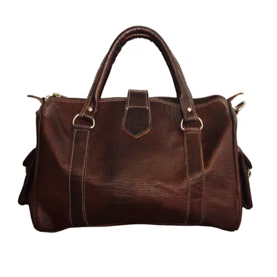 BERBER LEATHER WOMEN'S THE RABAT BOWLING BAG IN BROWN