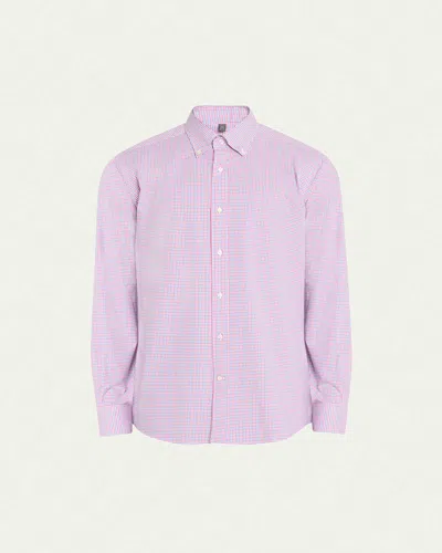BERGDORF GOODMAN MEN'S COTTON MICRO-CHECK SPORT SHIRT