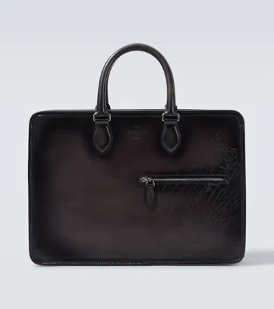 BERLUTI SCRITTO LEATHER BRIEFCASE