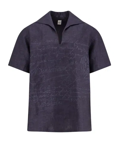 BERLUTI BERLUTI SCRIPT DETAILED COLLARED SHIRT