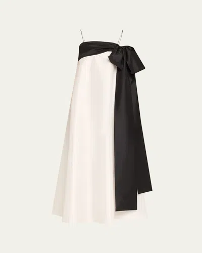 BERNADETTE COLORBLOCK FLOWY LONG DRESS WITH BOW