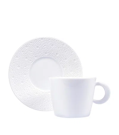 BERNARDAUD ECUME TEACUP AND SAUCER