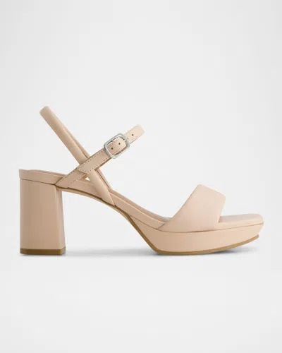 BERNARDO CANTO LEATHER PLATFORM SANDALS