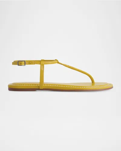 BERNARDO HERCU LEATHER ANKLE-STRAP FLAT SANDALS