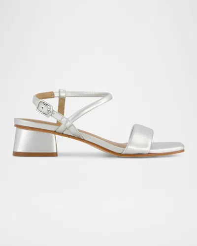 BERNARDO JOSEI LEATHER ANKLE-STRAP SANDALS