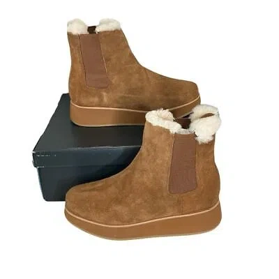 BERNARDO BERNARDO TOBACCO SPLIT SUEDE COZY BOOTIES SIZE 8.5 WITH BOX